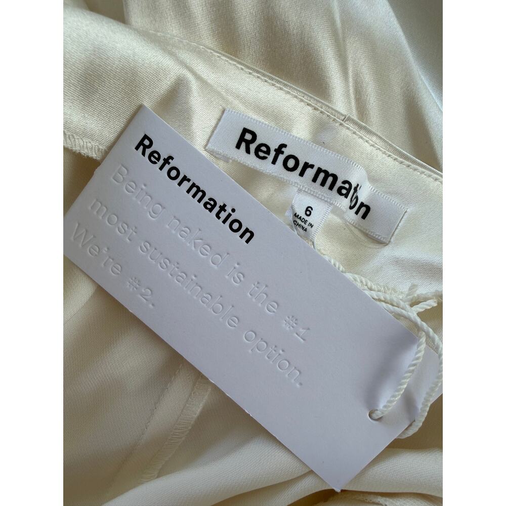 NEW Reformation Ronda silk dress in ivory Size 6 Bridal Long Wedding Gown - Picture 5 of 8